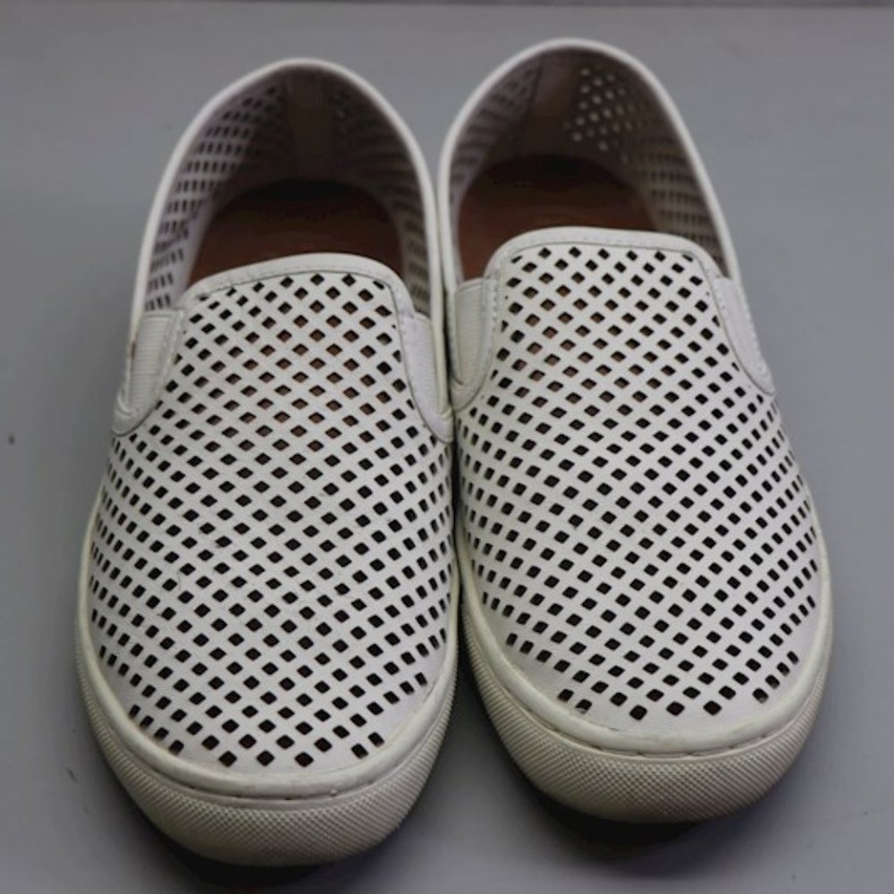 Tory Burch Jesse White Leather Perforated Casual  Slip on Shoes Sneakers 8 - Picture 6 of 9